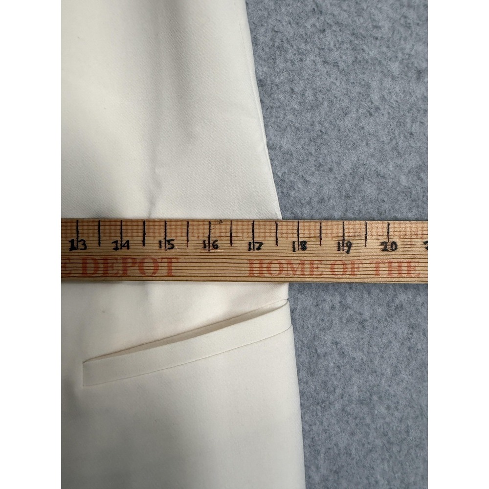 Maison D'Amélie Vest Womens Small White Longline Open Front Lined Pockets Blazer - Picture 7 of 11